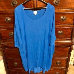 Solid blue XL Lularoe Irma top